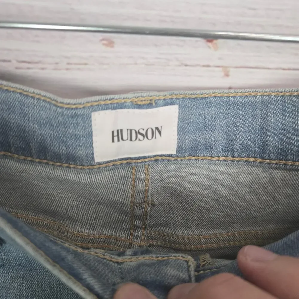 Hudson Women's Natalie Mid Rise Jeans Sz 30 Iona Distressed Raw Edge Grunge NWT